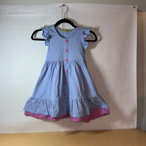 MILLIE LOVES LILY Flutter Sleeve Pinafore Girls Dress Size 6
